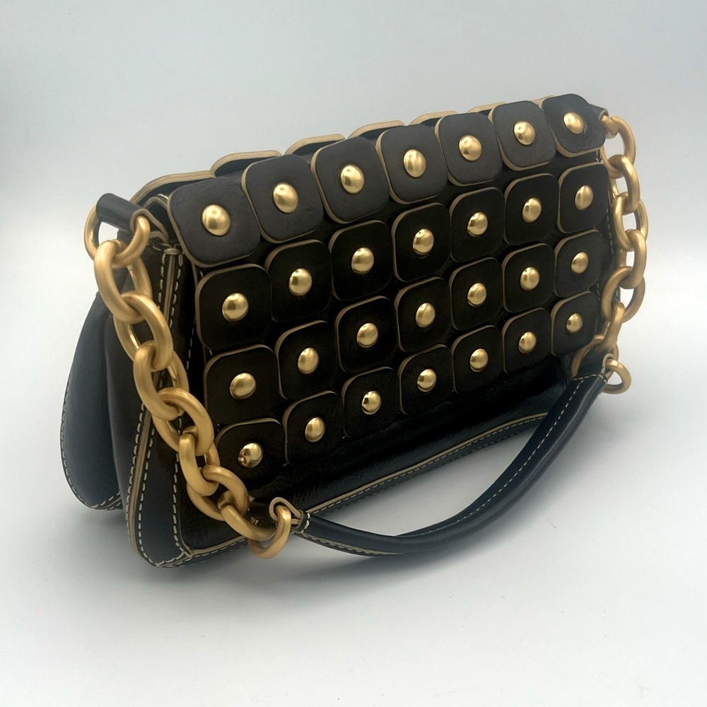 Black & Gold Genuine Leather Handbag